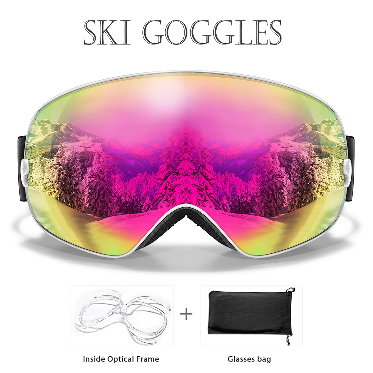 Unisex Winter Ski Goggles With UV400 Antifog Protection