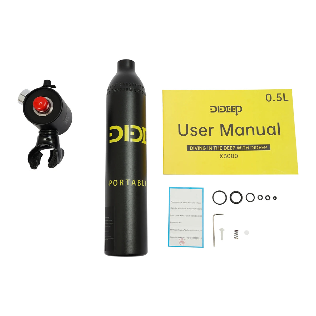 Mini Diving Tank Kit 6061 Aluminum Cylinder With Pressure Gauge
