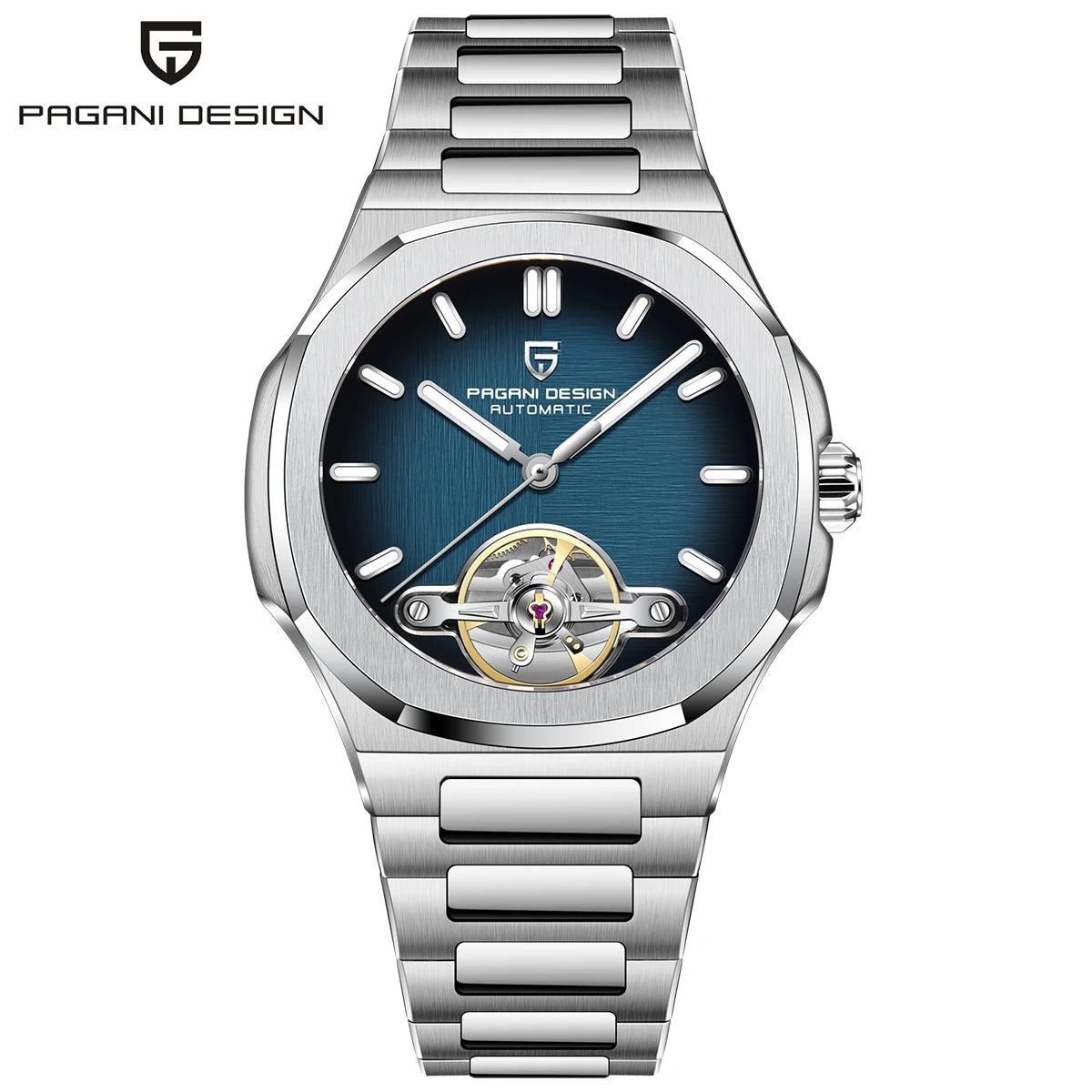 PAGANI DESIGN Skeleton Tourbillon Automatic Mens Wristwatch