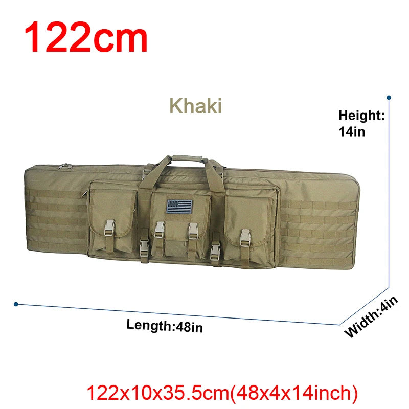 LQARMY Tactical Double Rifle Case Molle Gun Bag Sniper Airsoft