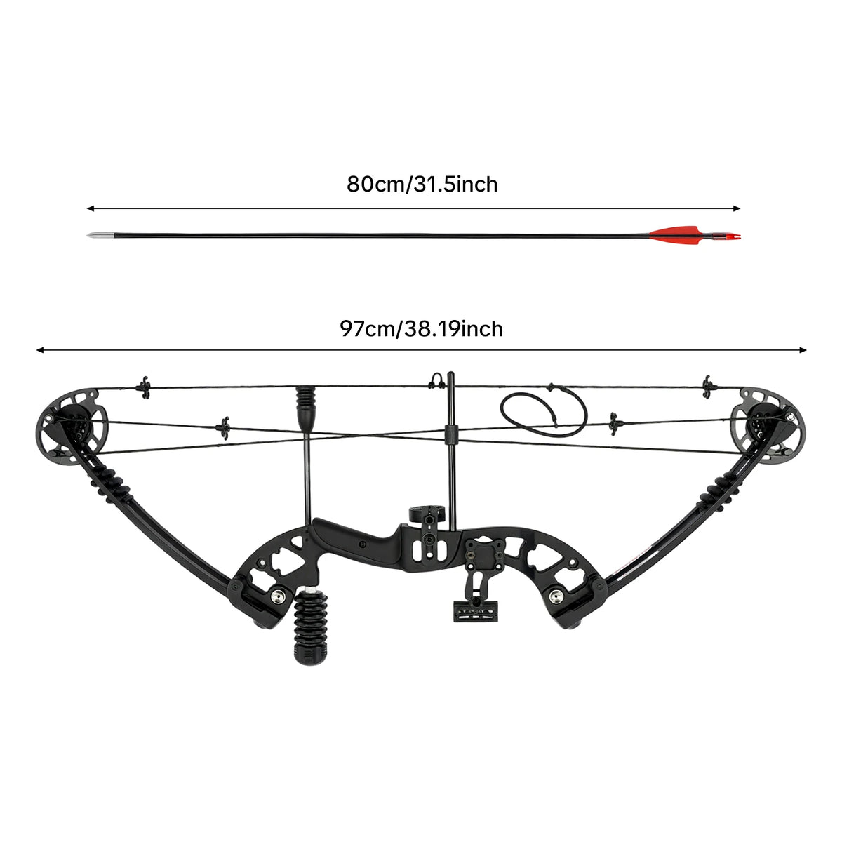 Right Handed Compound Bow Archery Hunting Set With 12 Arrows