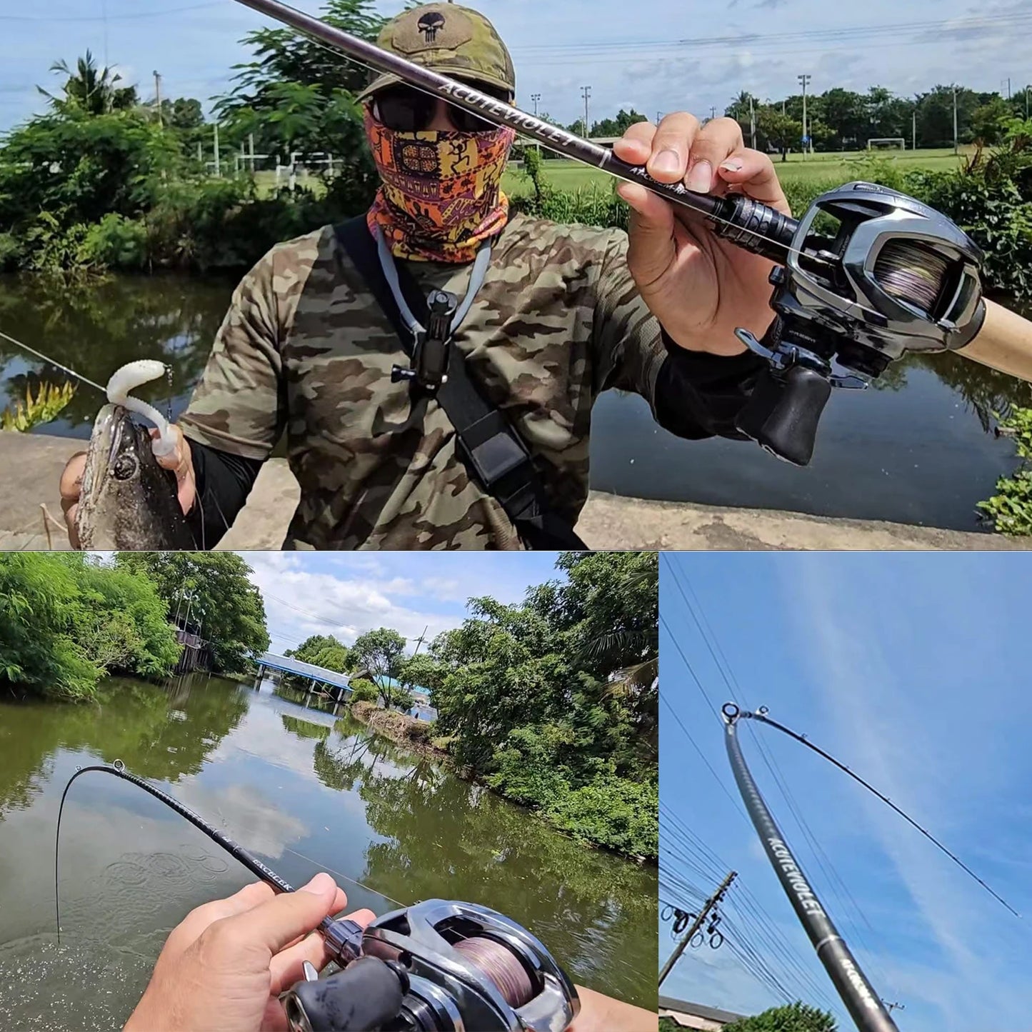 Pure-Lure AcuteViolet Bass Fishing Rod 2 Piece Fast Action