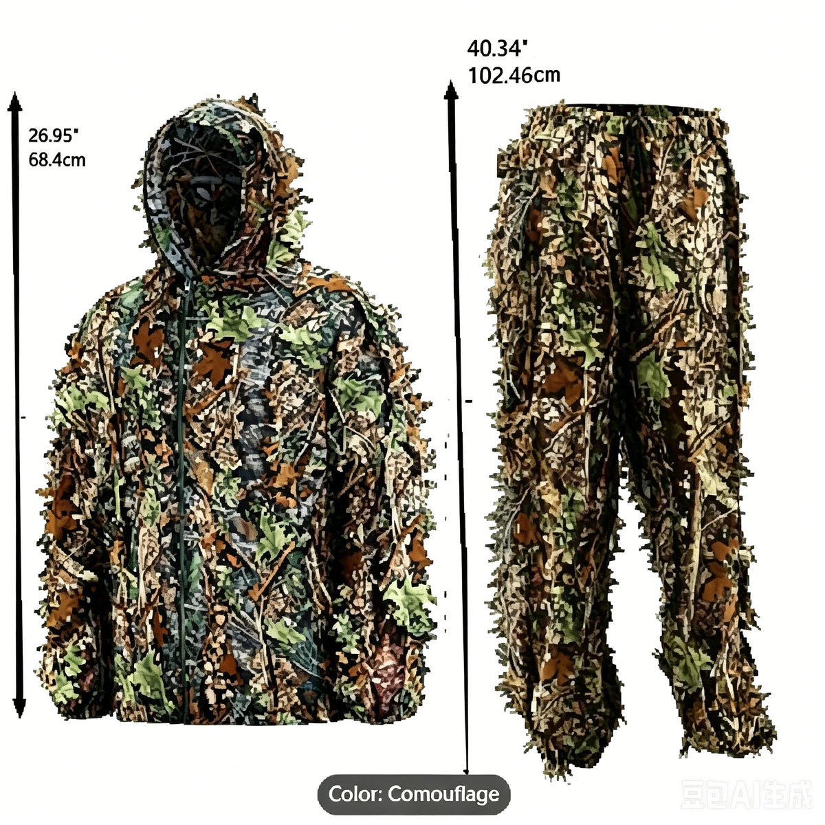 Men's Ghillie Suit 3D Lightweight Camouflage Hooded Hunting Clothes