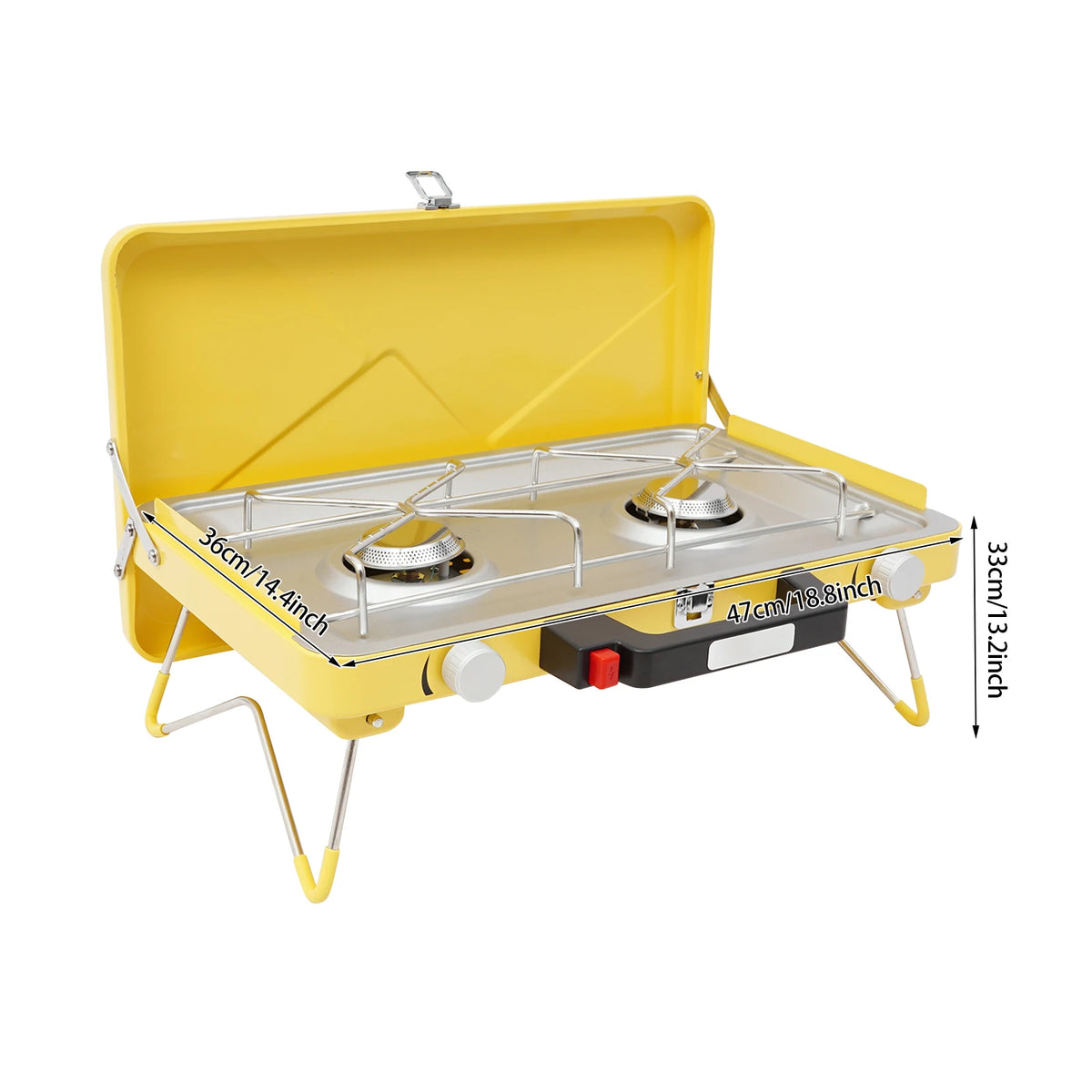 Two Burner Camping Stove 3500W Portable Gas Grill With Piezoelectric Ignition