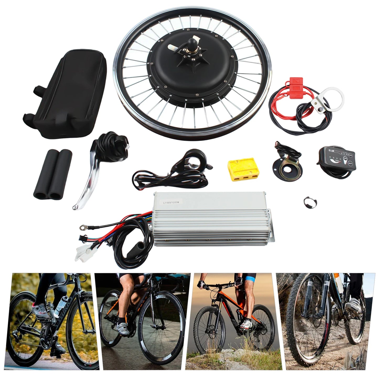 20 Inches E Bike Rear Wheelset 48V 1000W LED Display