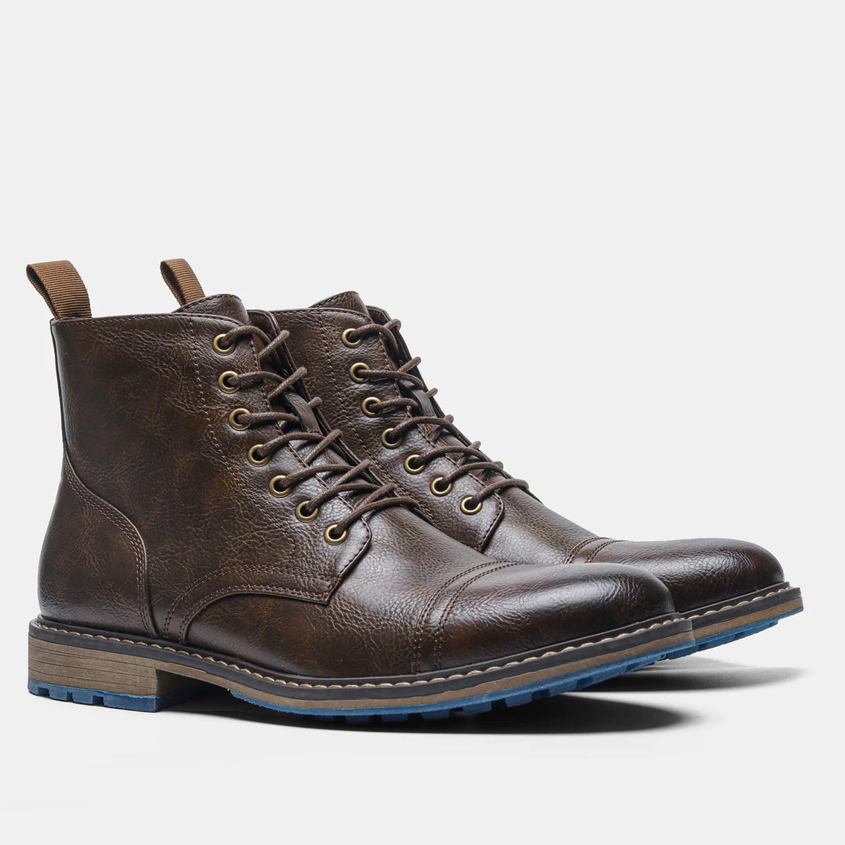 Hecrafted Men Ankle Boots With Zip And Metal Decoration