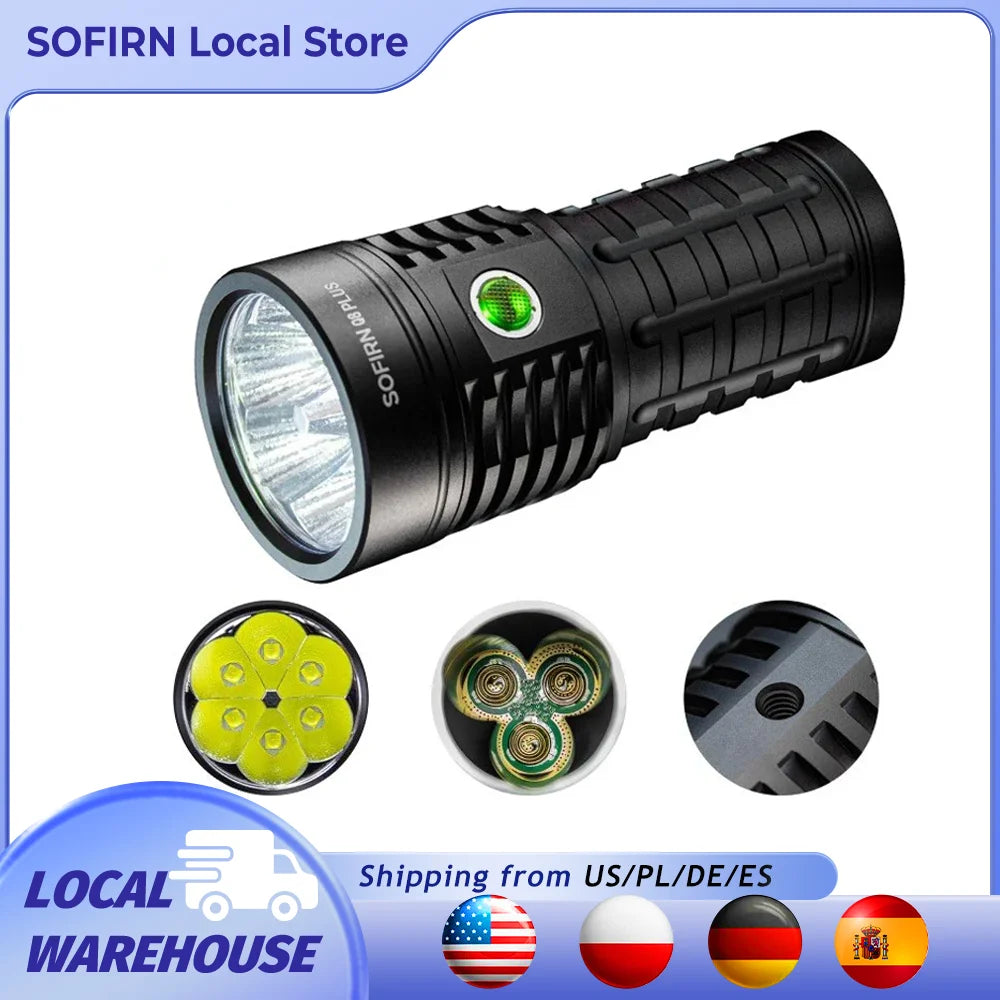 Sofirn Q8 Plus LED Flashlight 16000lm USB C Rechargeable 21700