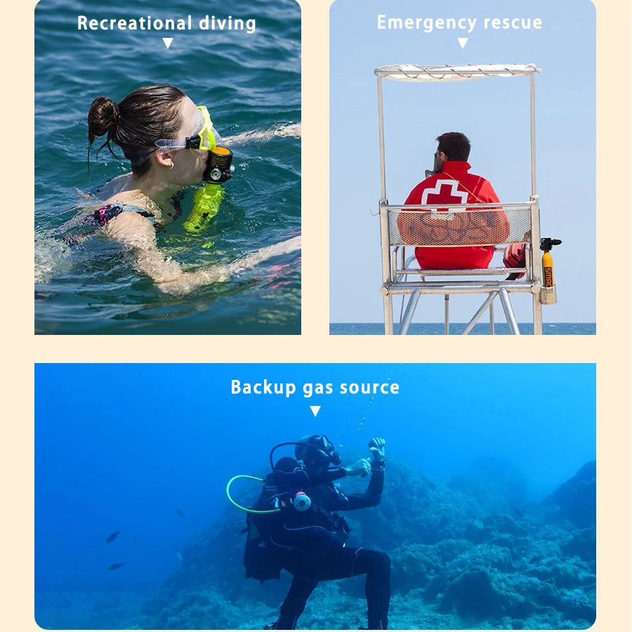 TRIMIX Mini Scuba Tank With Snorkeling Mask Support