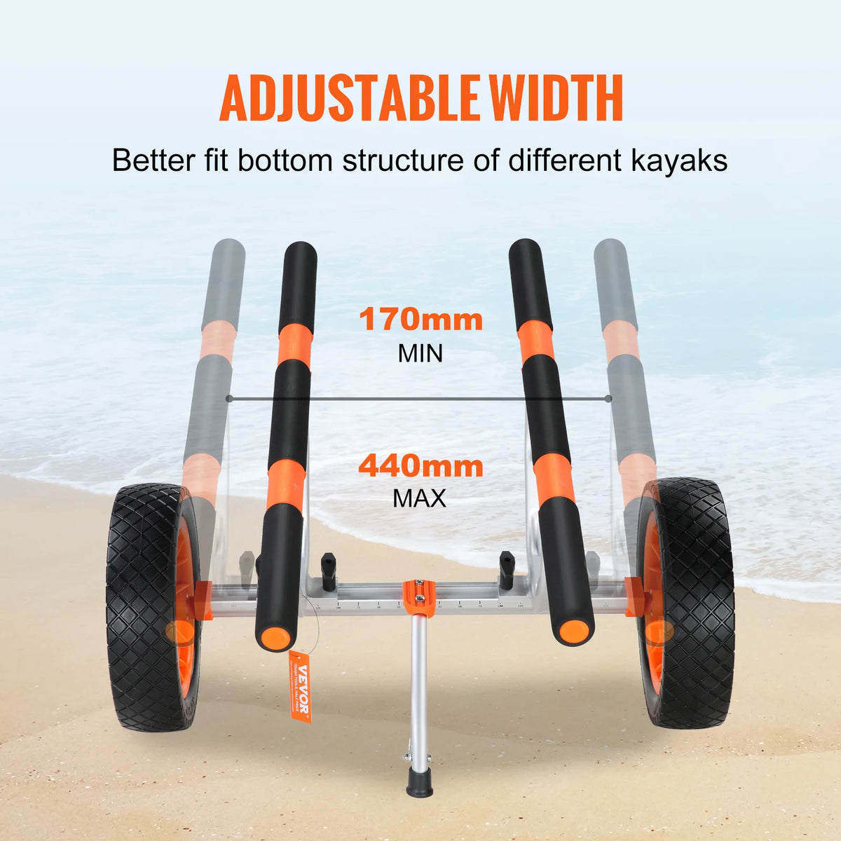 Heavy Duty Aluminum Kayak Cart With Durable Solid Tires