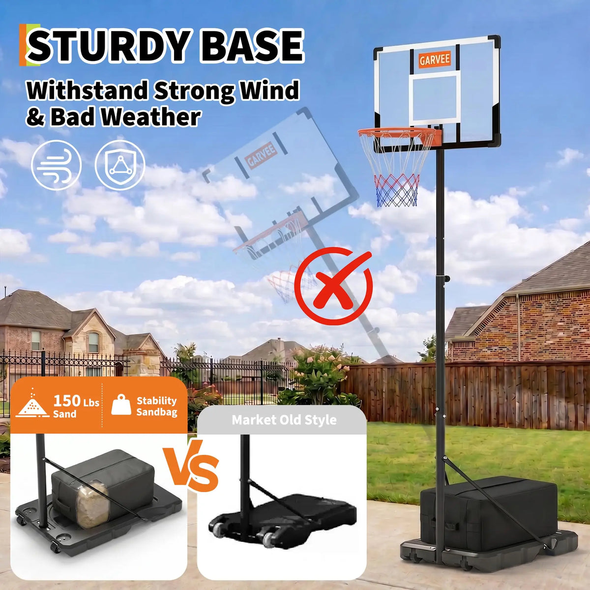 HiMISS Portable Adjustable Basketball Hoop With Backboard And Wheels