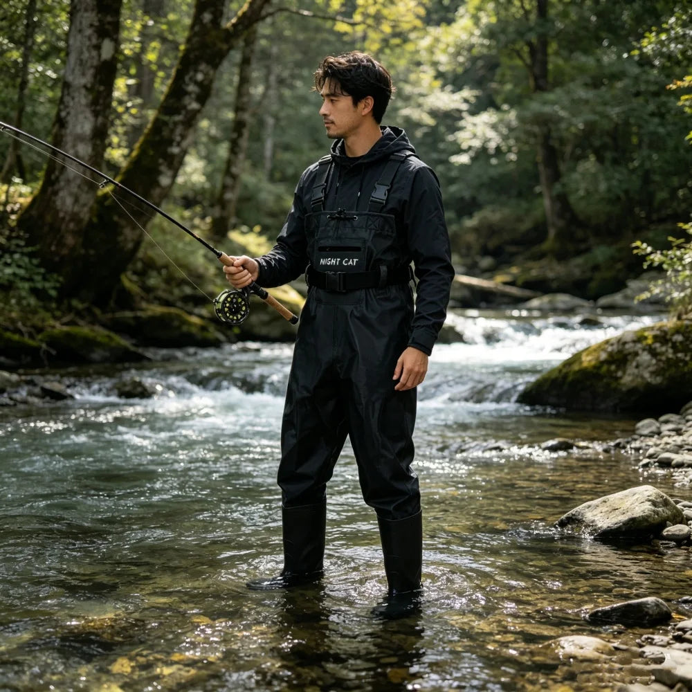 Night Cat Waterproof Chest Waders With Bootfoot Belt For Fishing