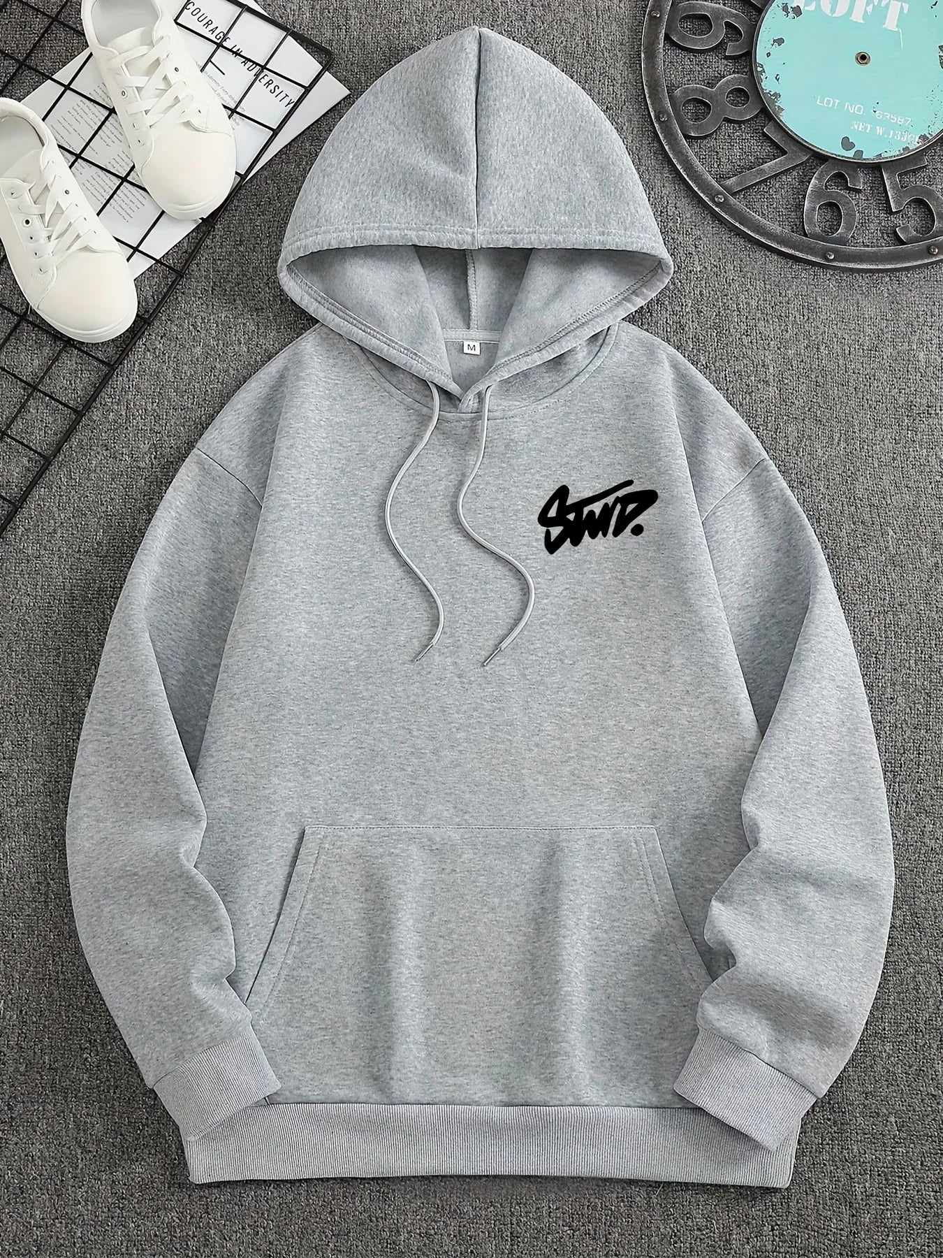 Casual Long Sleeve Hooded Pullover For Women Cotton Polyester Blend