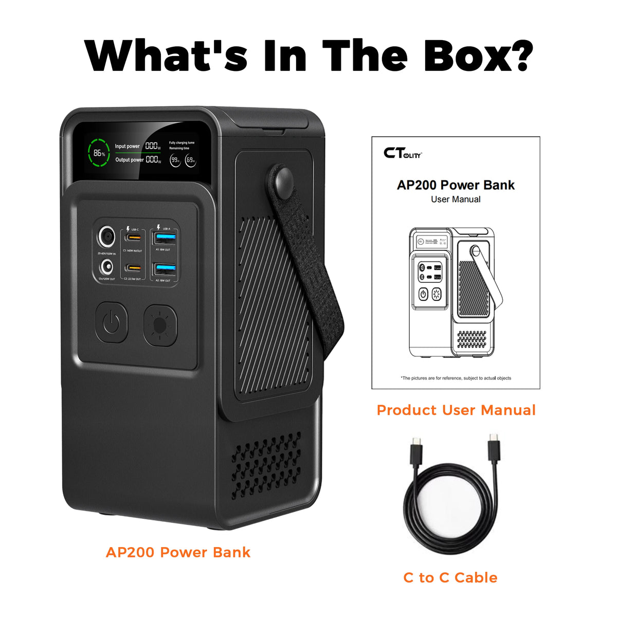Ctolity 192Wh Lifepo4 Power Station 200W Portable Charger