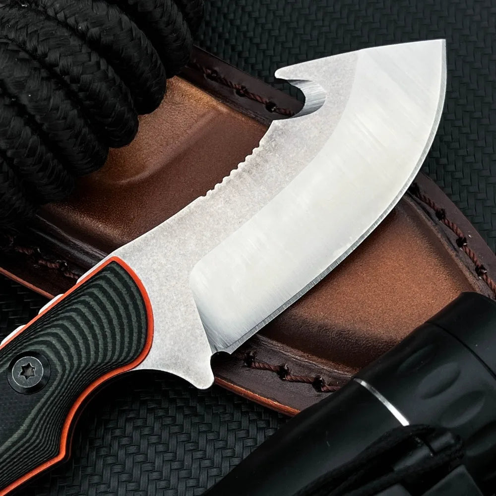 DIY 8Cr13MoV Fixed Blade Knife G10 Handle Outdoor Tactical Survival