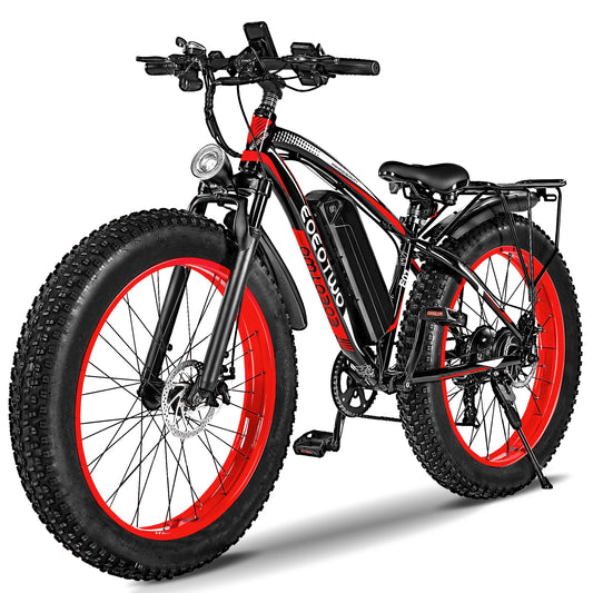 EOEOTWO Heavy Duty Ebike 390 Lb Capacity 34 MPH Front Suspension