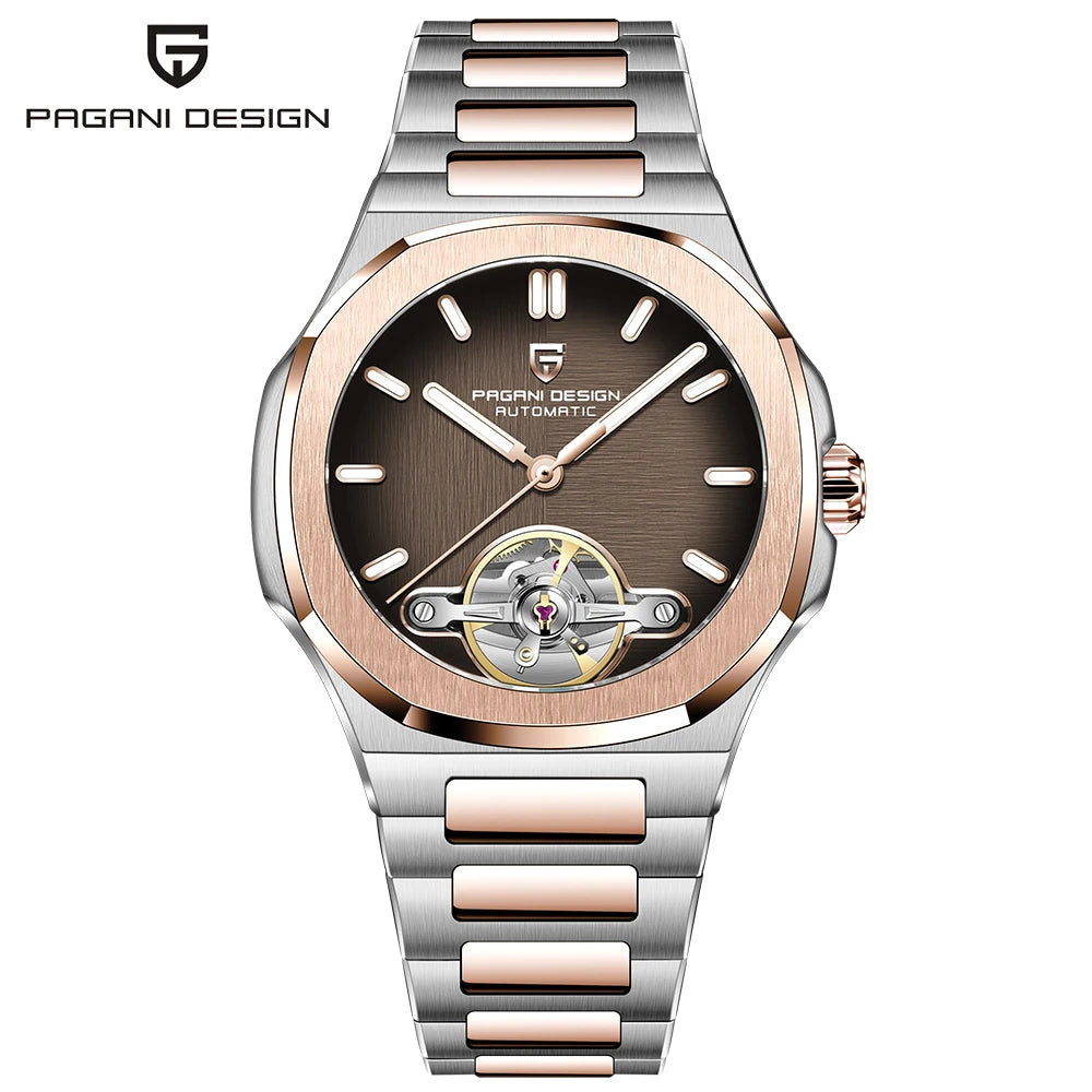 PAGANI DESIGN Skeleton Tourbillon Automatic Mens Wristwatch