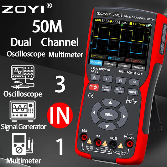 ZOYI ZT-703S Dual Channel Oscilloscope Multimeter Signal Generator
