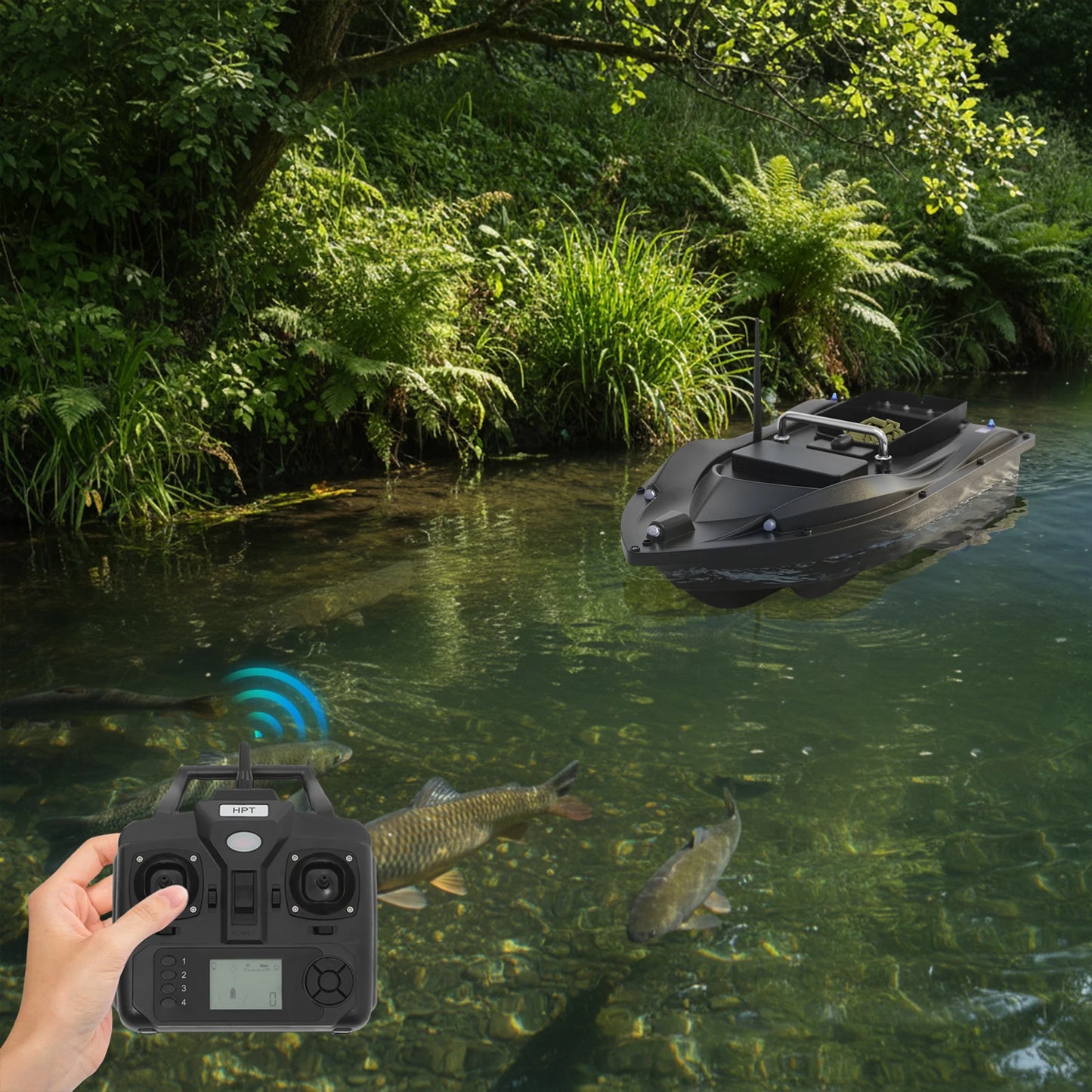 Bymaocar Fishing Bait Boat With GPS And 16 Positioning Points