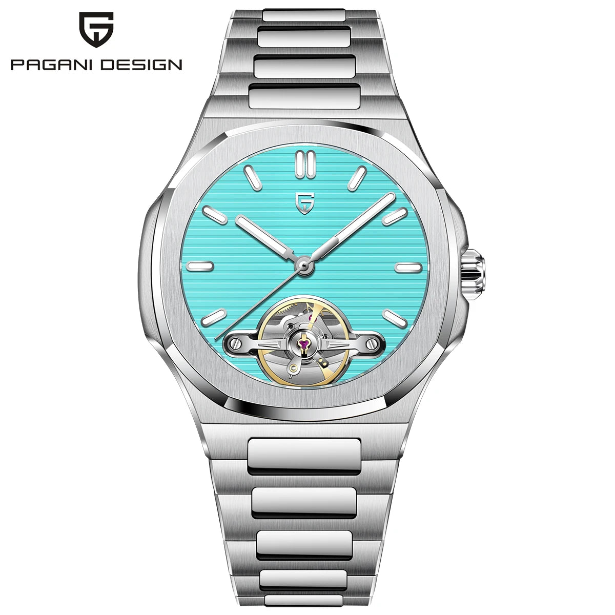 PAGANI DESIGN Skeleton Tourbillon Automatic Mens Wristwatch