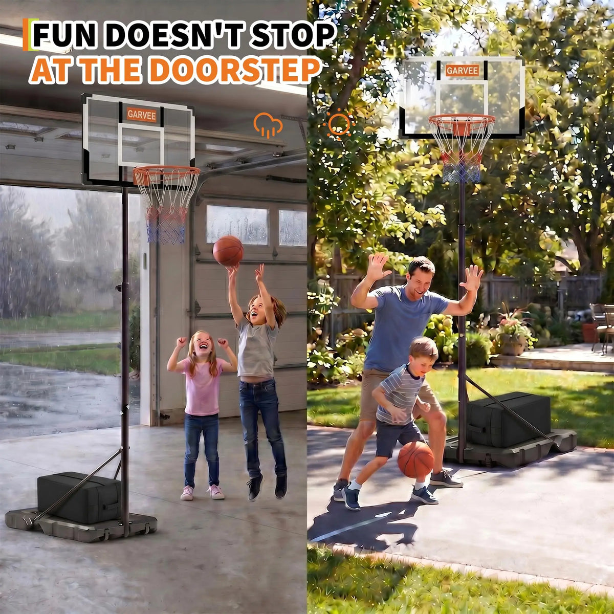 HiMISS Portable Adjustable Basketball Hoop With Backboard And Wheels