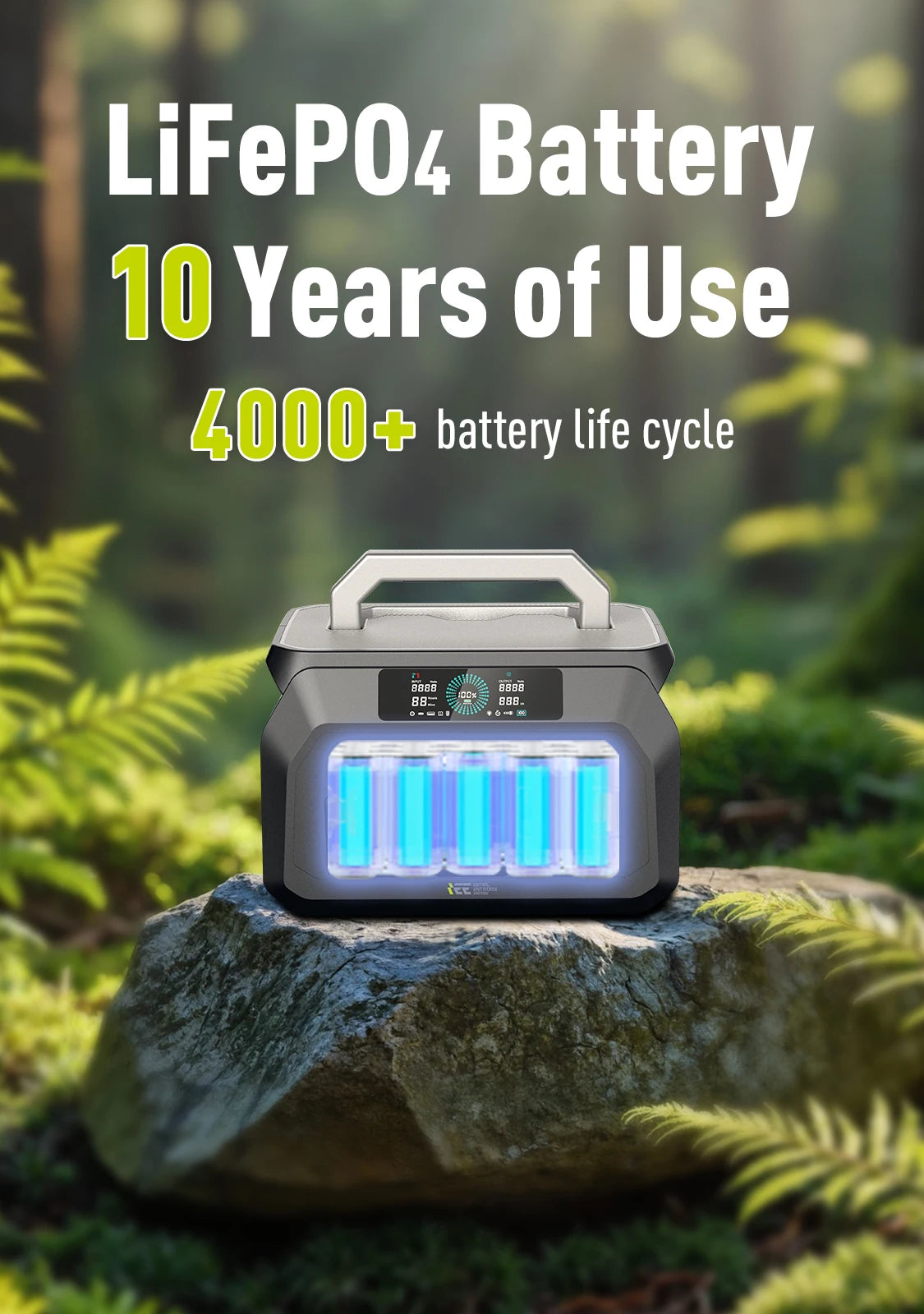 IEE 800W Portable Power Station 512Wh LiFePO4 Solar Generator