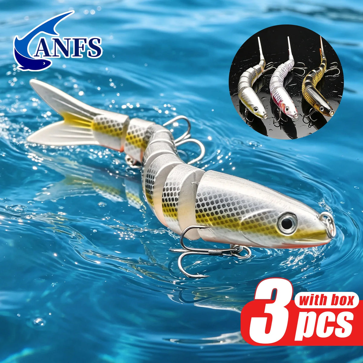 Anfs 8 Segment Multi Jointed Artificial Fishing Lure Bait Kit