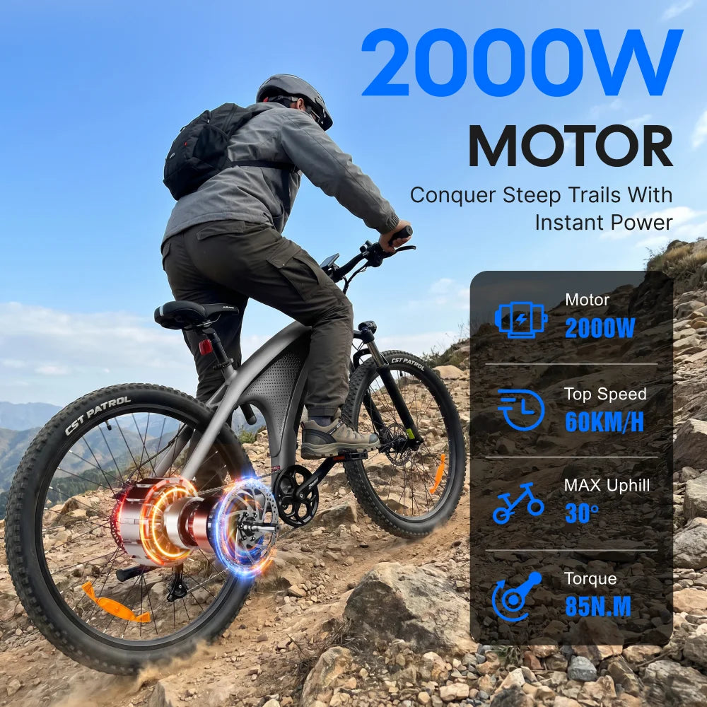 Huanci 2000W Electric Mountain Bike With Torque Sensor