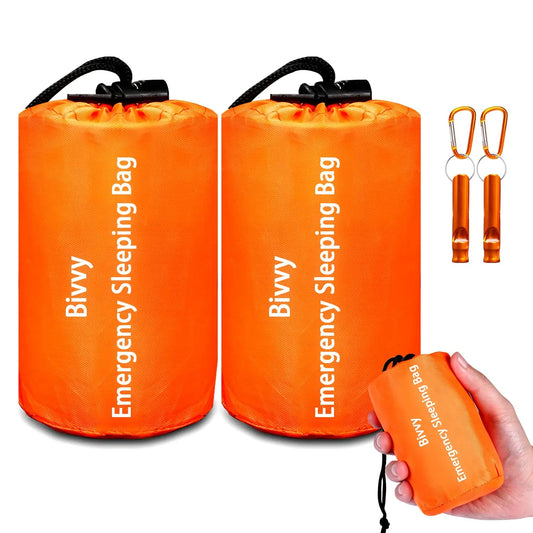 2 Pack Emergency Sleeping Bag Shelter for Camping and Hiking