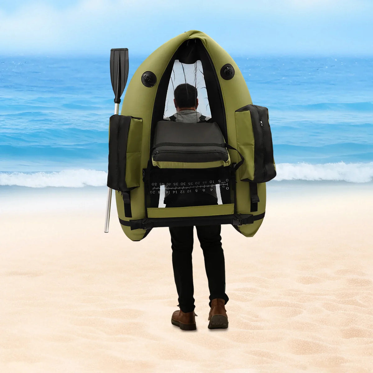 Inflatable Fishing Boat With Hand Pump 130kg Load Capacity For Fishing