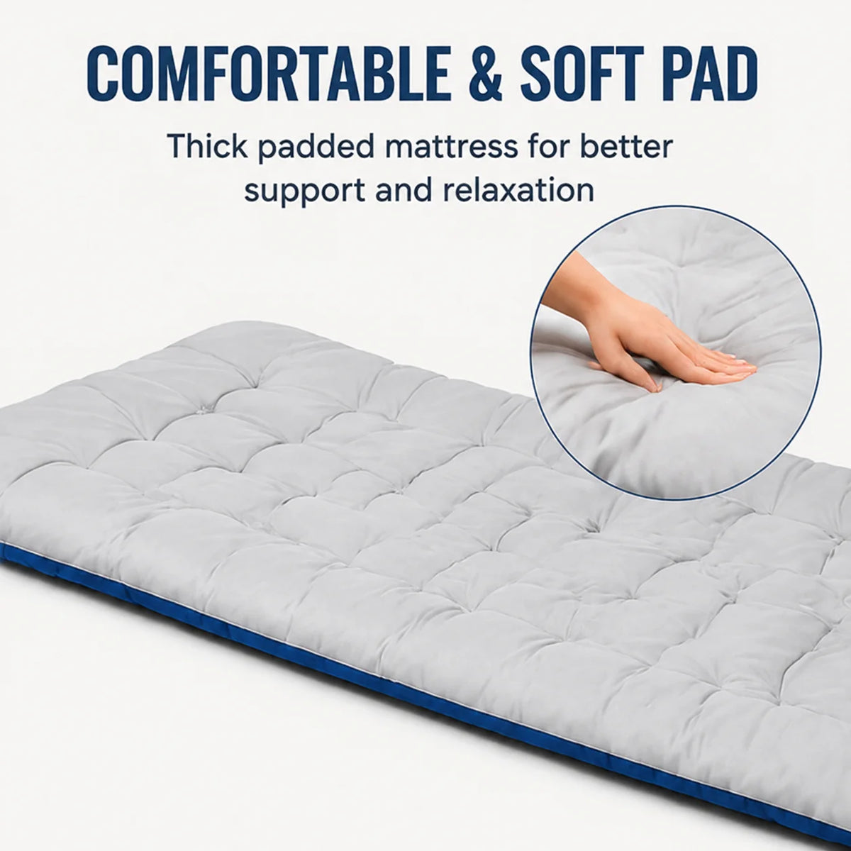 Foldable Cot Bed With Thick Mattress For Indoor Outdoor Use