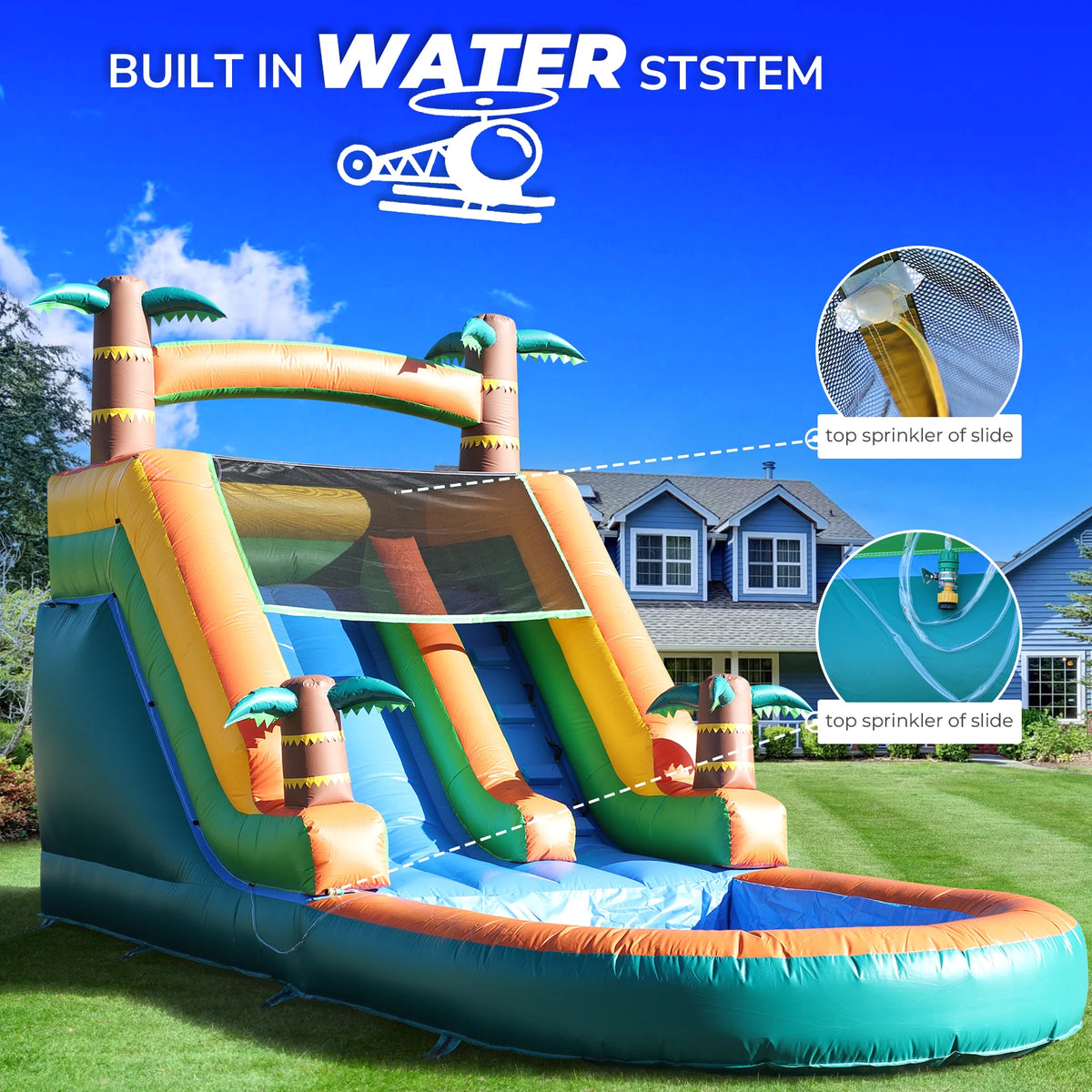 King50 Giant Commercial PVC Inflatable Water Slide With 950W Blower