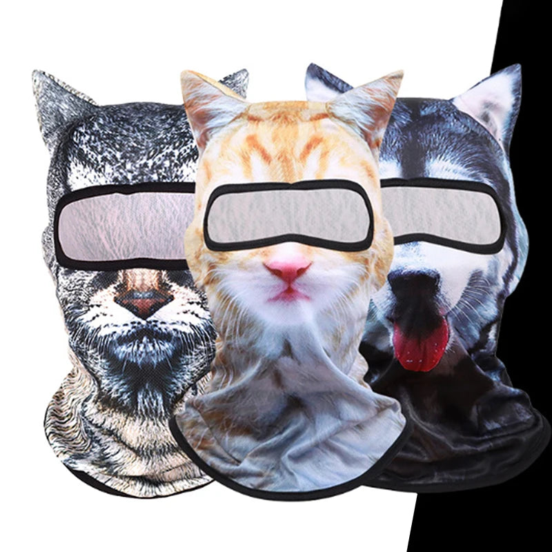 3D Cat Ski Balaclava Animal Face Covering Headgear