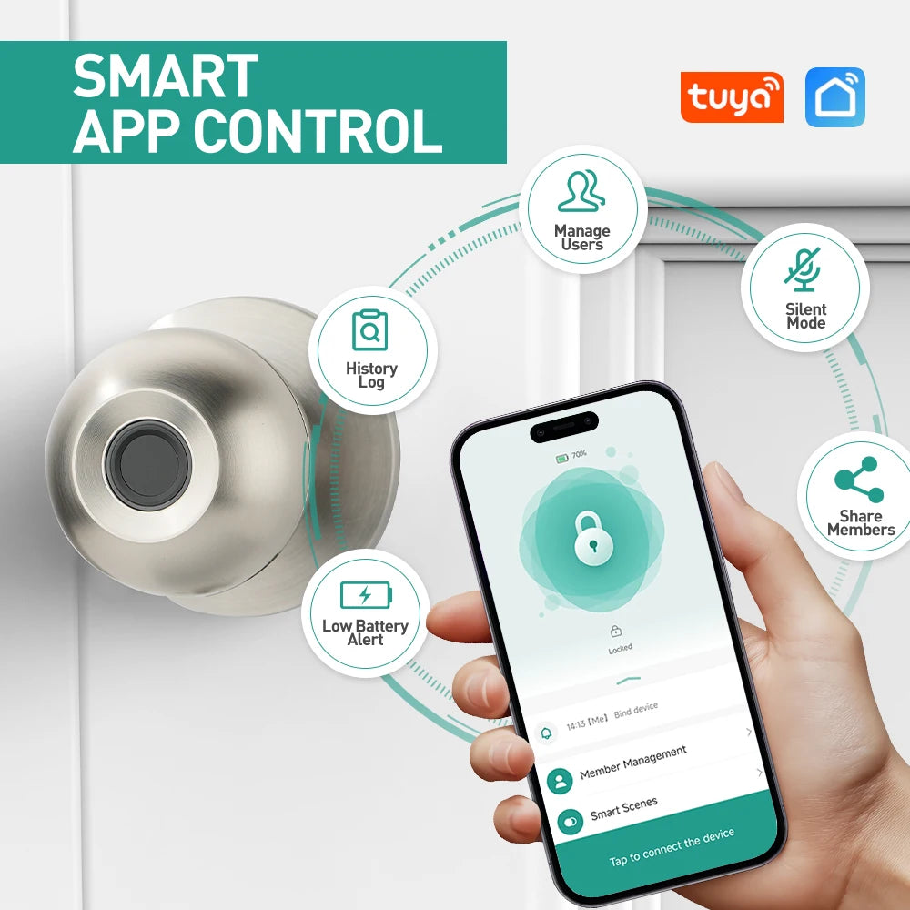 Viladepot Smart Lock Keyless Entry With Fingerprint App Control