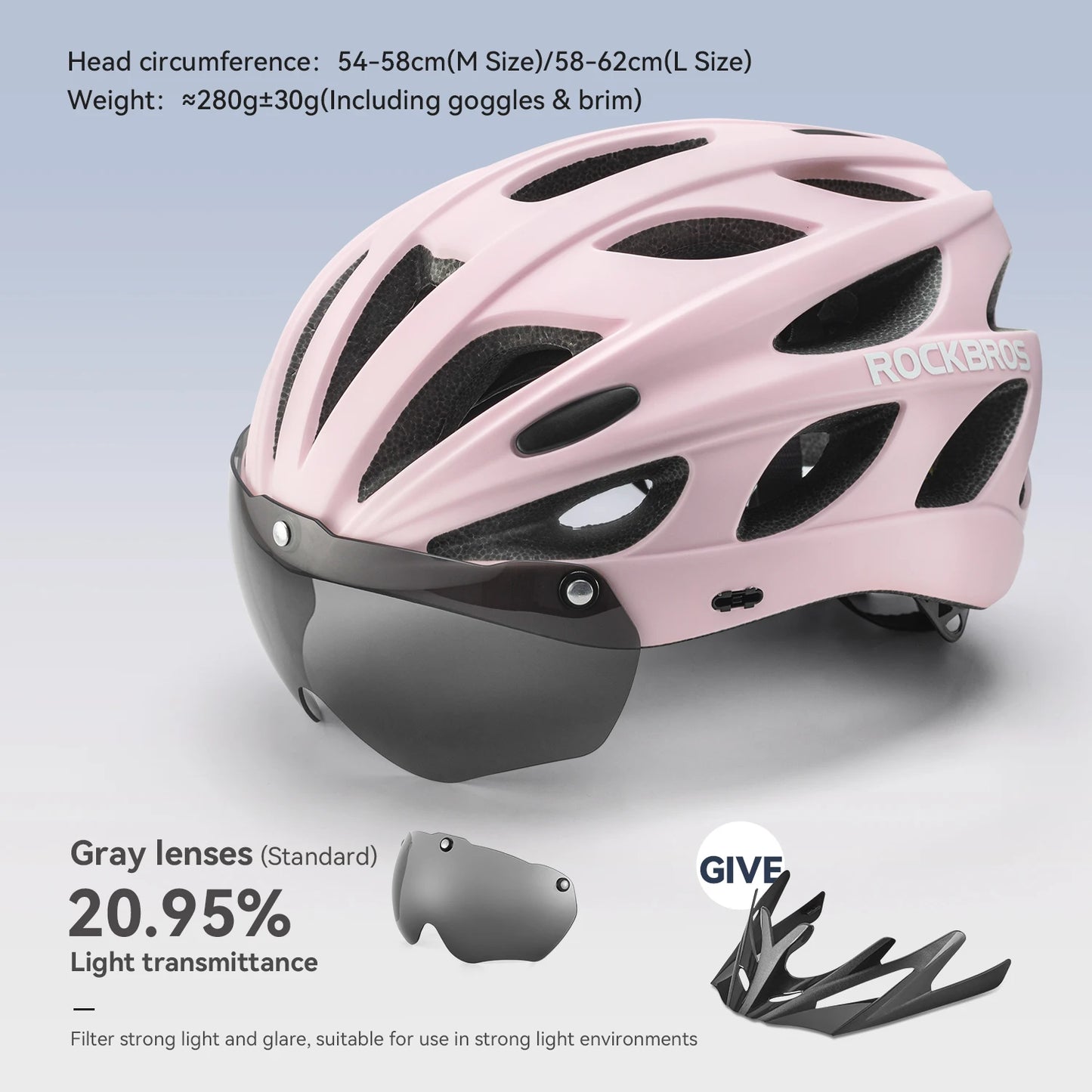 ROCKBROS Lightweight Integrated Cycling Helmet With Goggles For MTB Road