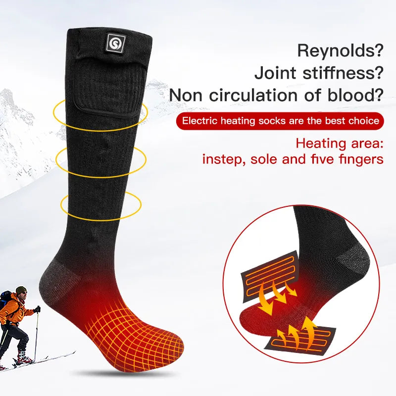 Snow Deer Rechargeable Heated Thermal Cotton Winter Socks