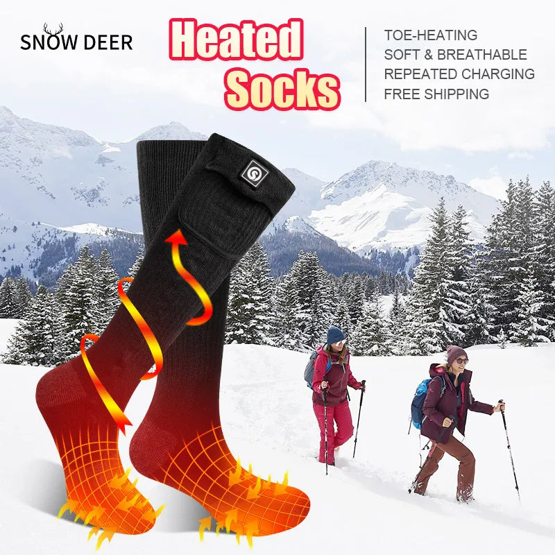 Snow Deer Rechargeable Heated Thermal Cotton Winter Socks