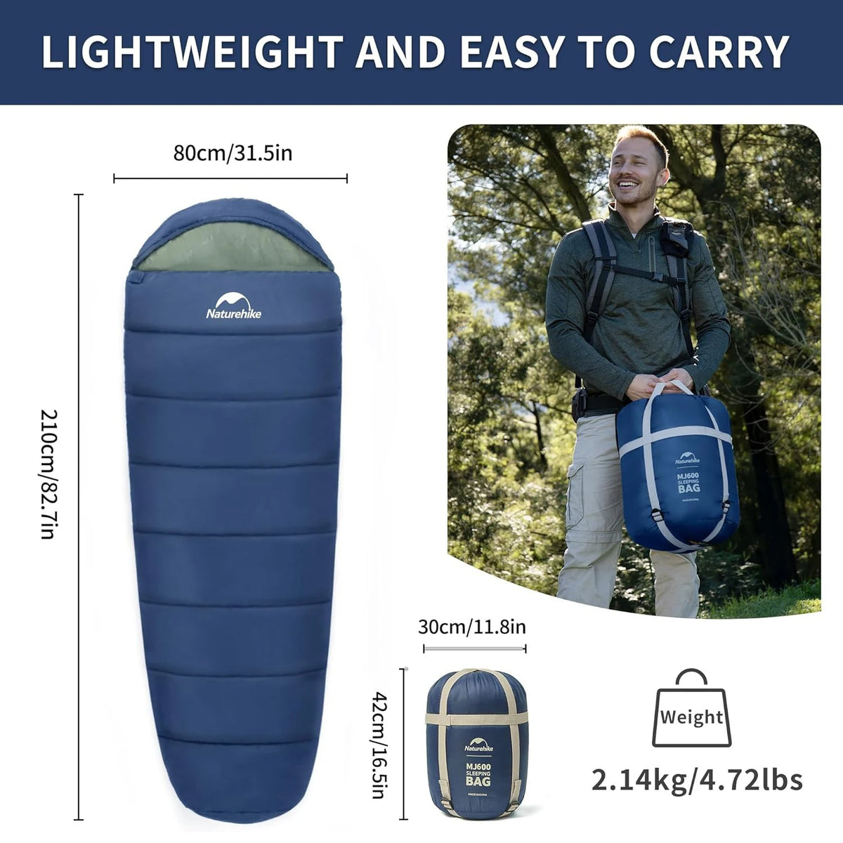 Naturehike Mummy Sleeping Bag Ultra Winter Warm Cold Weather Gear