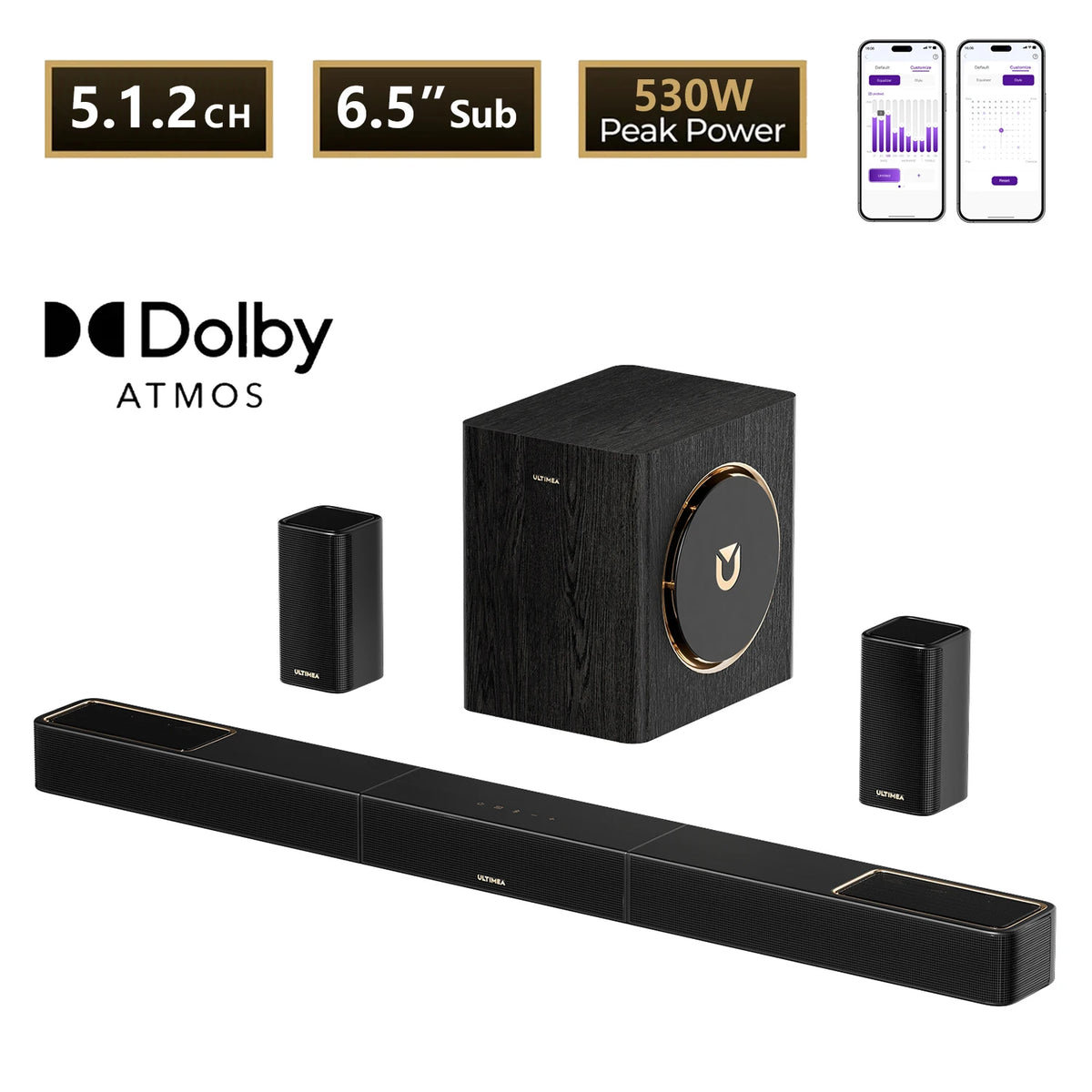 Ultimea 714 Channel Soundbar With Dolby Atmos And Wireless Speakers