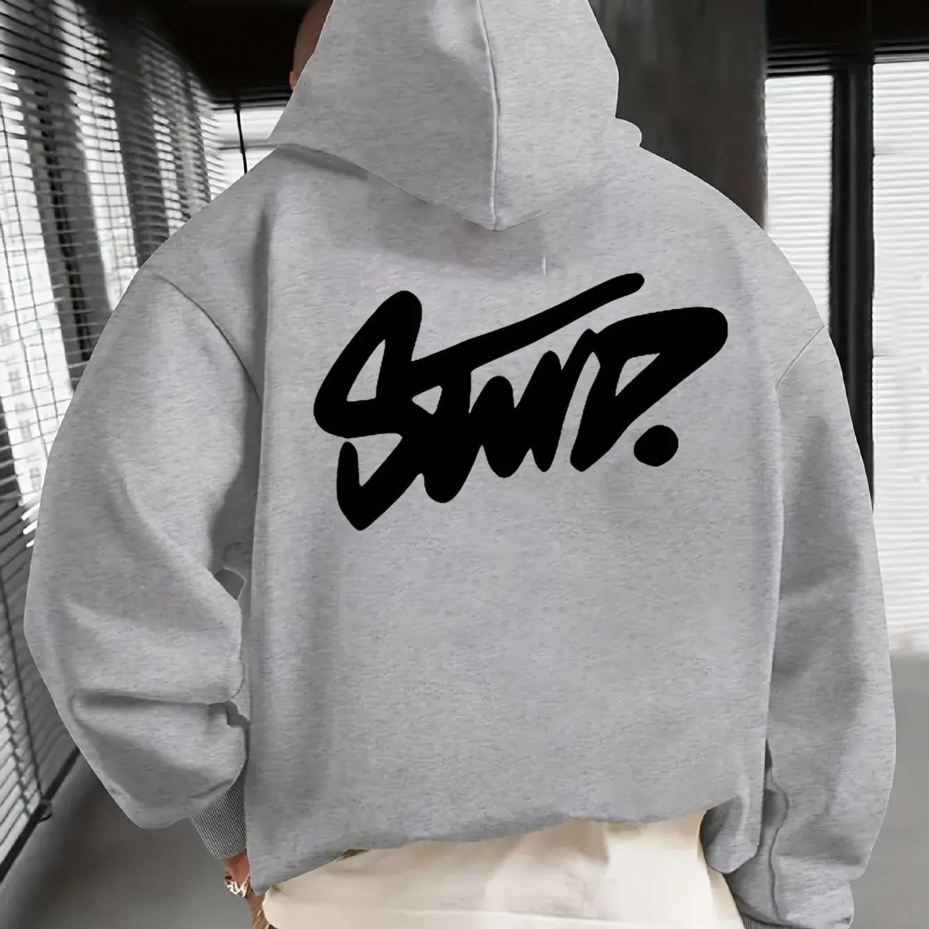 Casual Long Sleeve Hooded Pullover For Women Cotton Polyester Blend