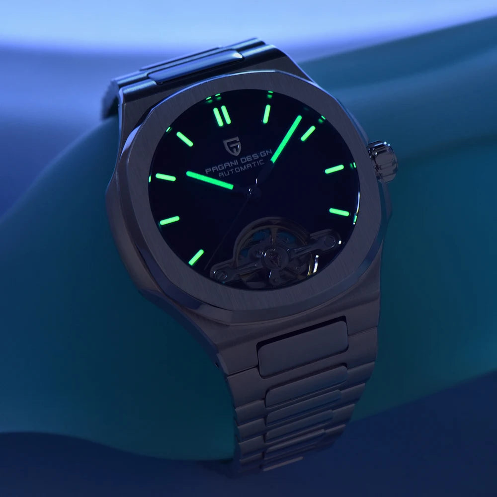 PAGANI DESIGN Skeleton Tourbillon Automatic Mens Wristwatch
