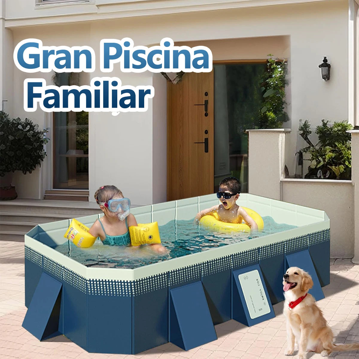 Foldable No Inflatable Family Pool PVC Portable Outdoor Backyard