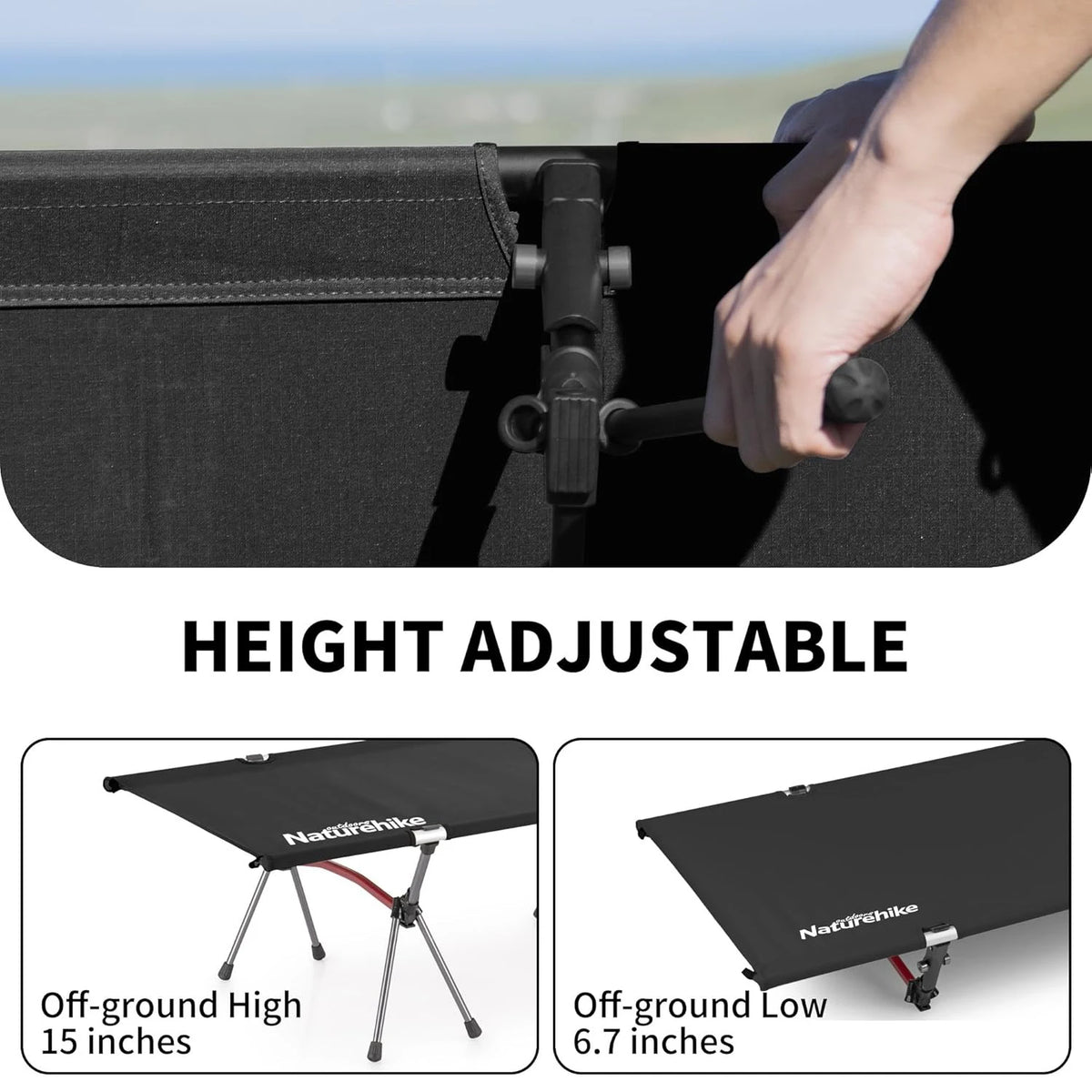 Naturehike Adjustable Ultralight Folding Camping Cot Outdoor
