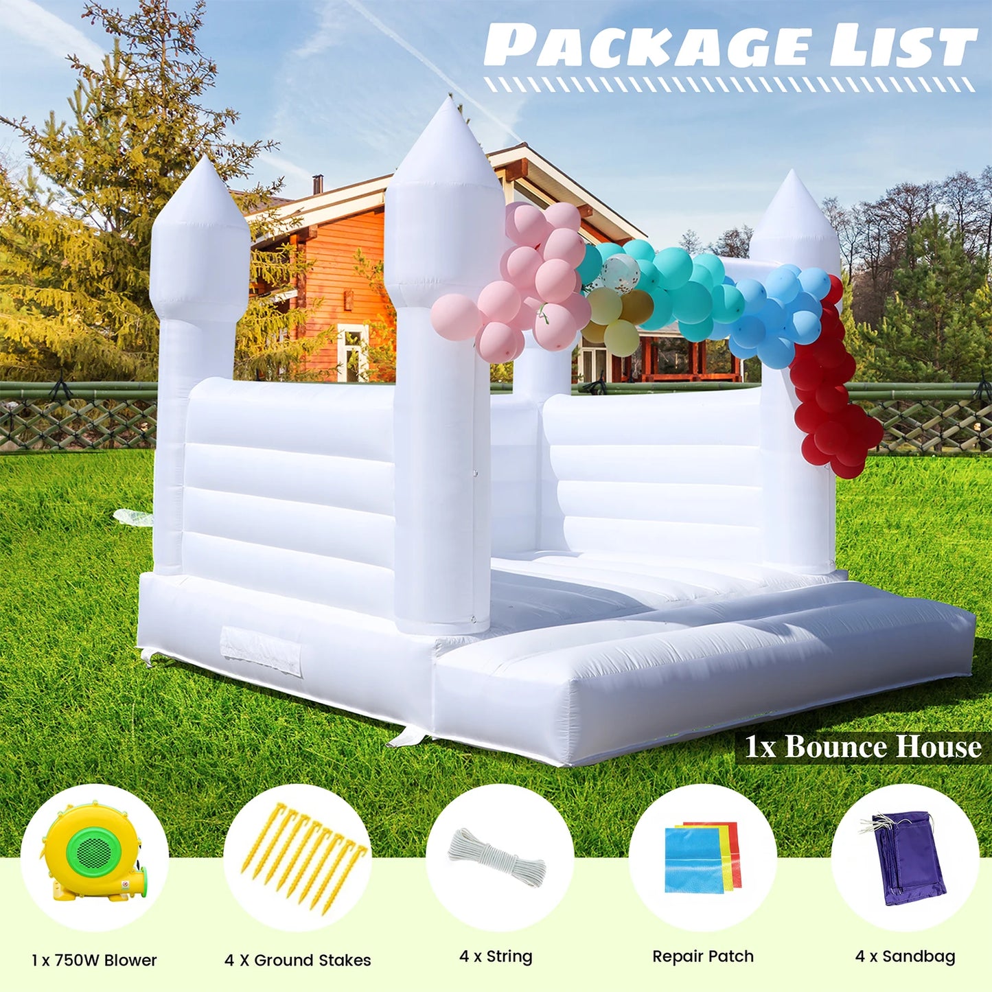 RTS Inflatable Giant Bounce House Castle for Kids Party