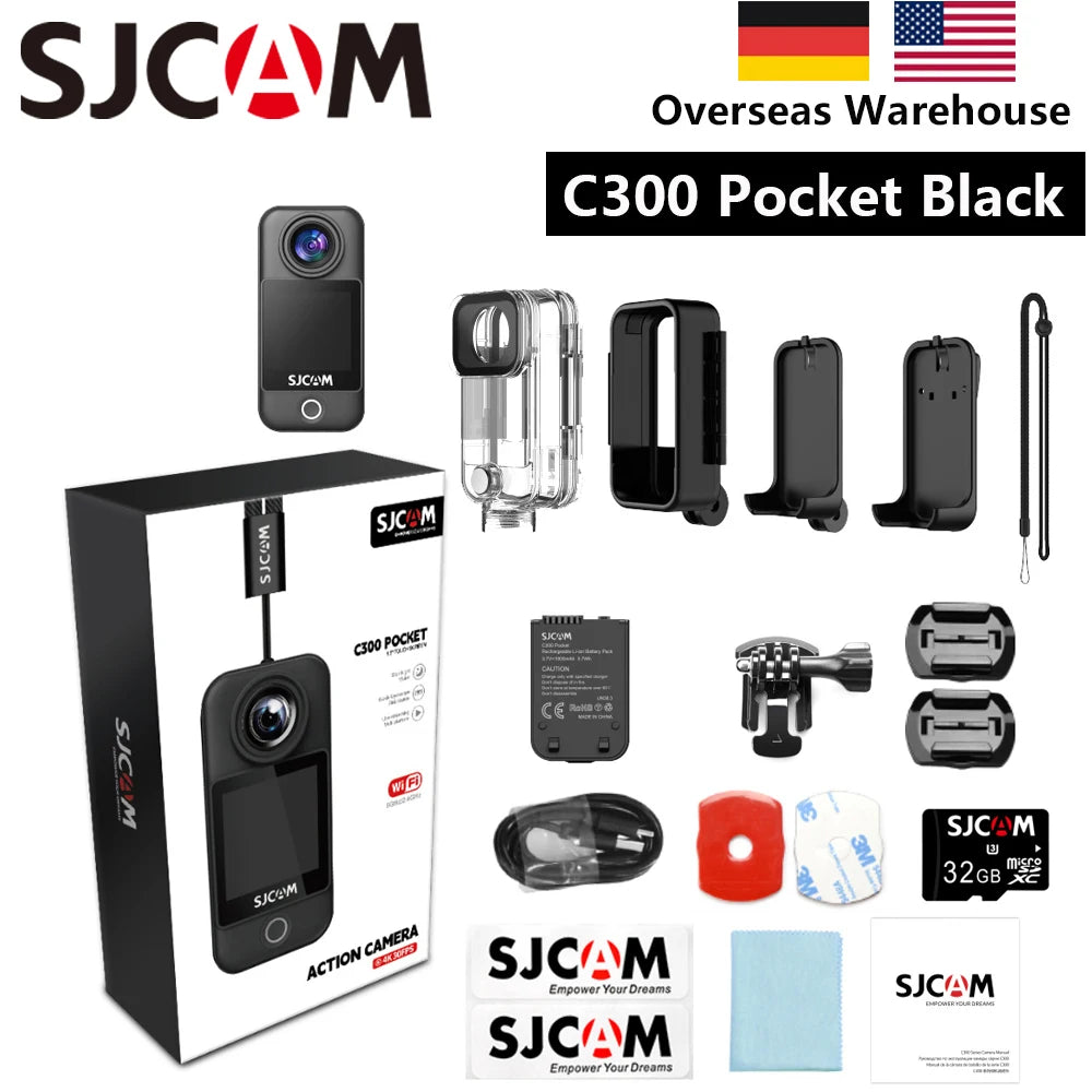 SJCAM C300 Waterproof Pocket Action Camera Vlogging Combo Long Battery