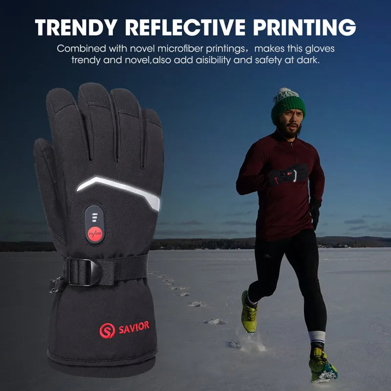 Savior Electric Heated Ski Gloves Rechargeable Winter Warmth for Snow Sports