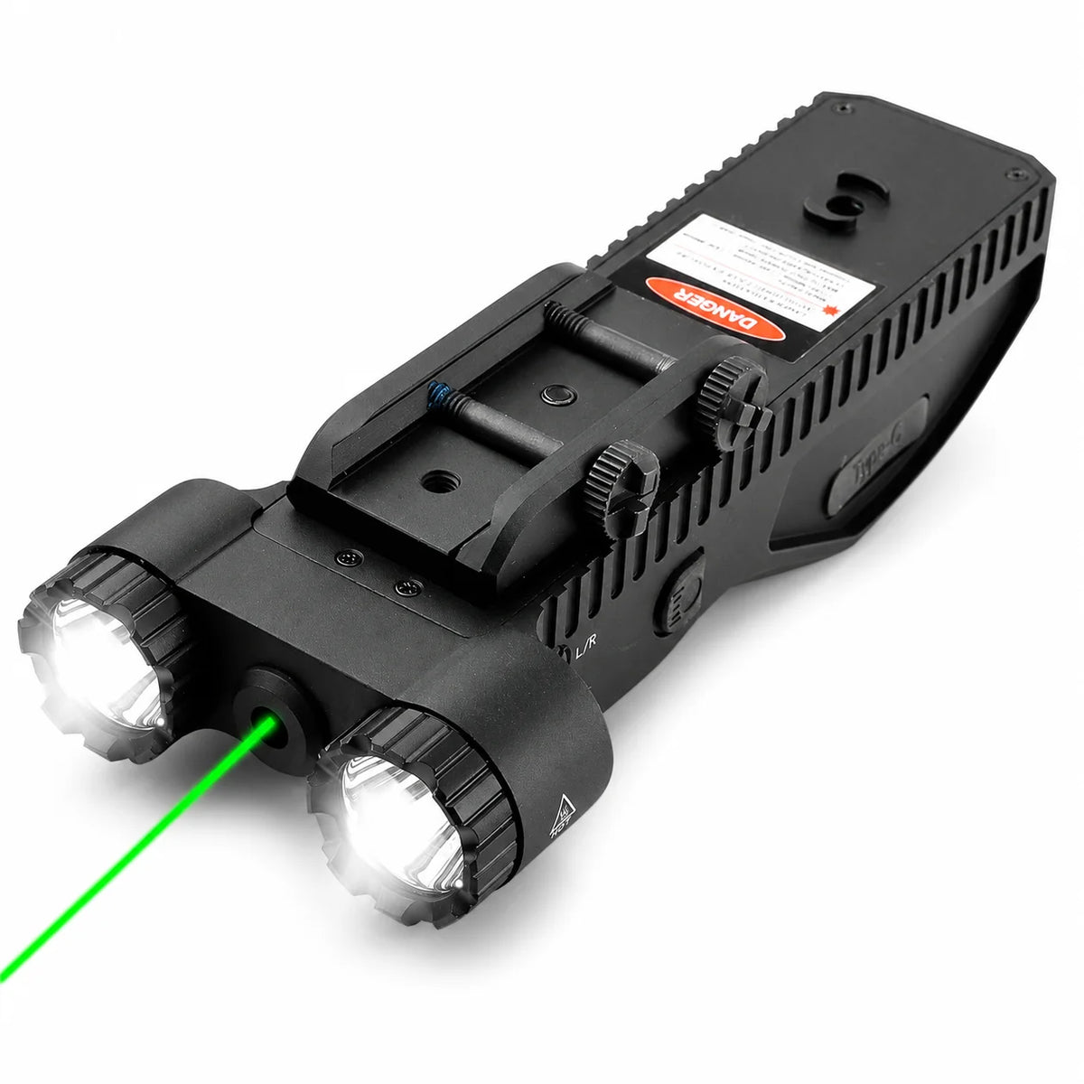 Tactical Flashlight Laser Combo 2200 Lumens Dual LED Weapon Light