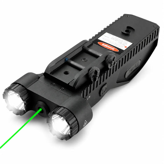Tactical Flashlight Laser Combo 2200 Lumens Dual LED Weapon Light
