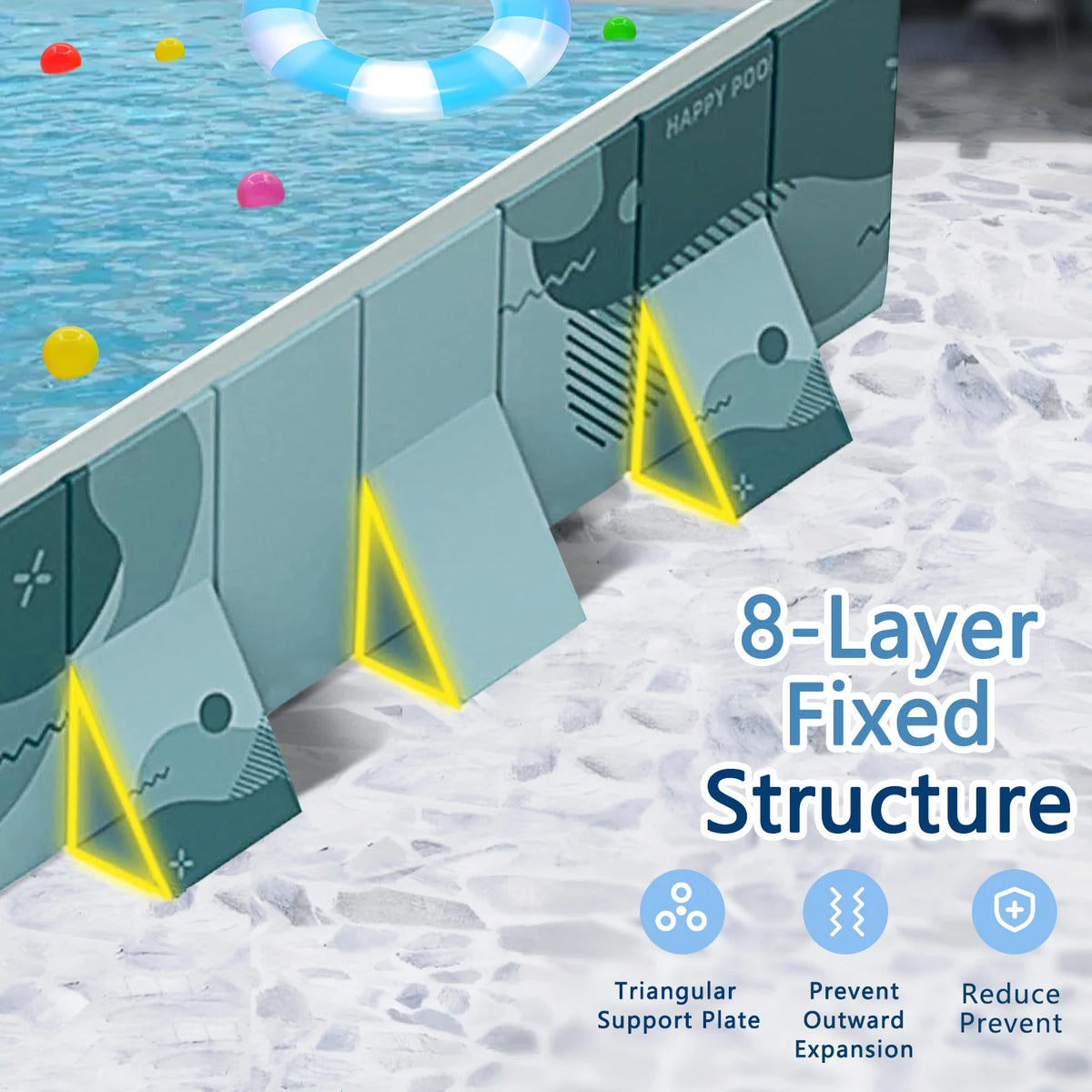 Foldable No Inflatable Family Pool PVC Portable Outdoor Backyard