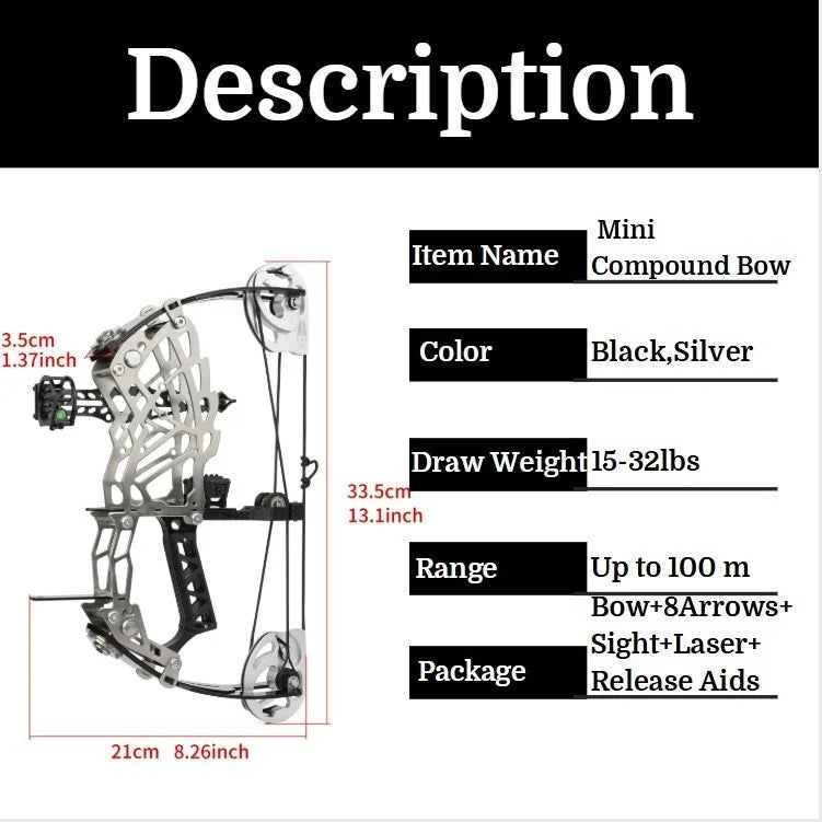 Adjustable Compound Hunting Bow Featuring Stainless Steel Limbs