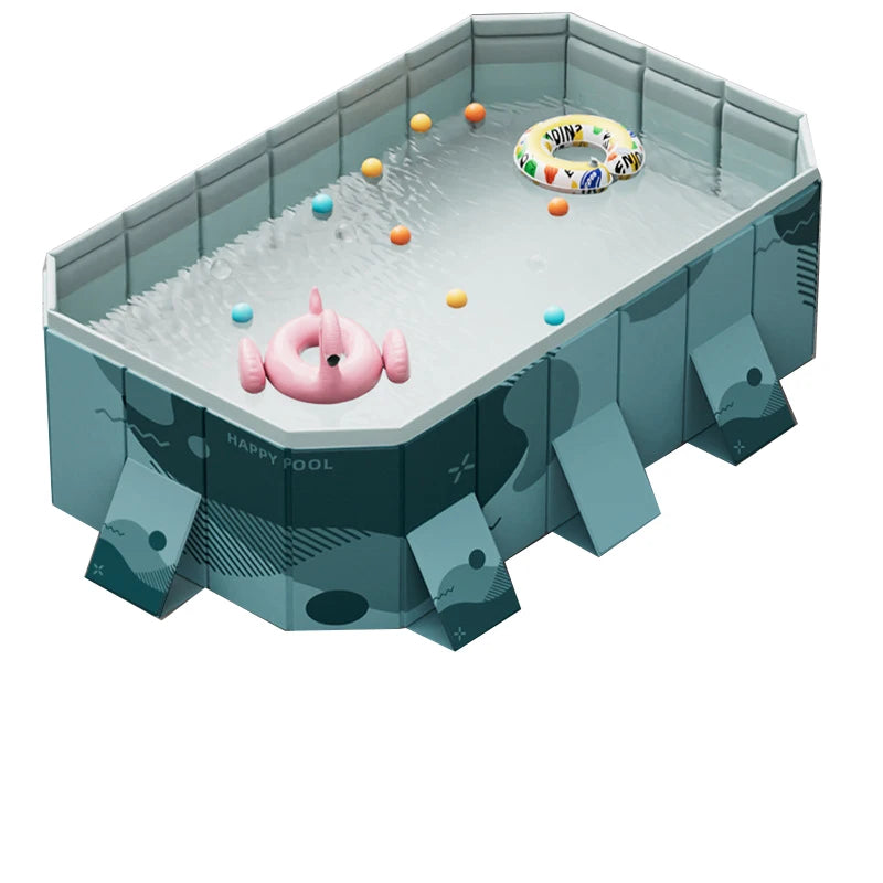 Foldable No Inflatable Family Pool PVC Portable Outdoor Backyard